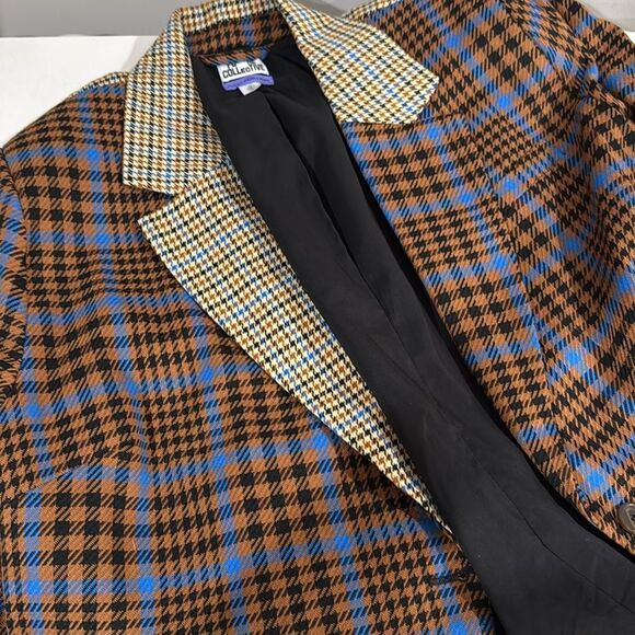 Future Collective Mismatched Houndstooth Oversized “Vintage” Academia Blazer D36 - Picture 4 of 9